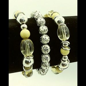 Brown and Silver Bracelets